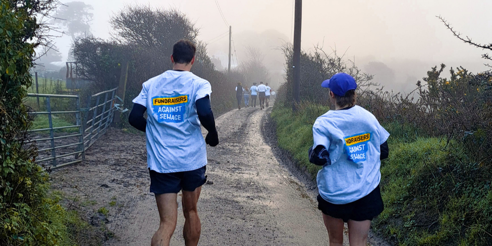 Runners in fundraising T shirts