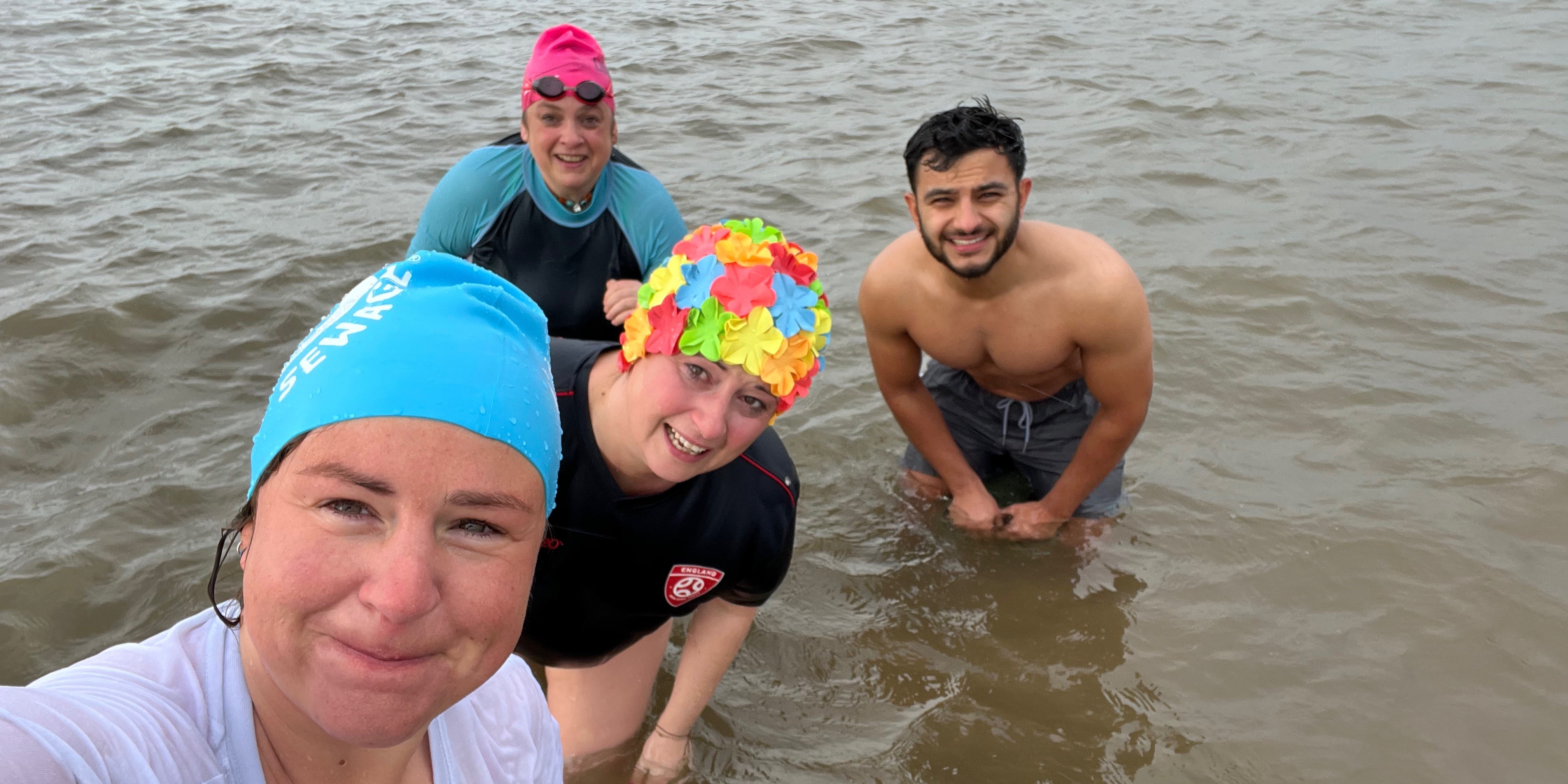 People swimming in the sea