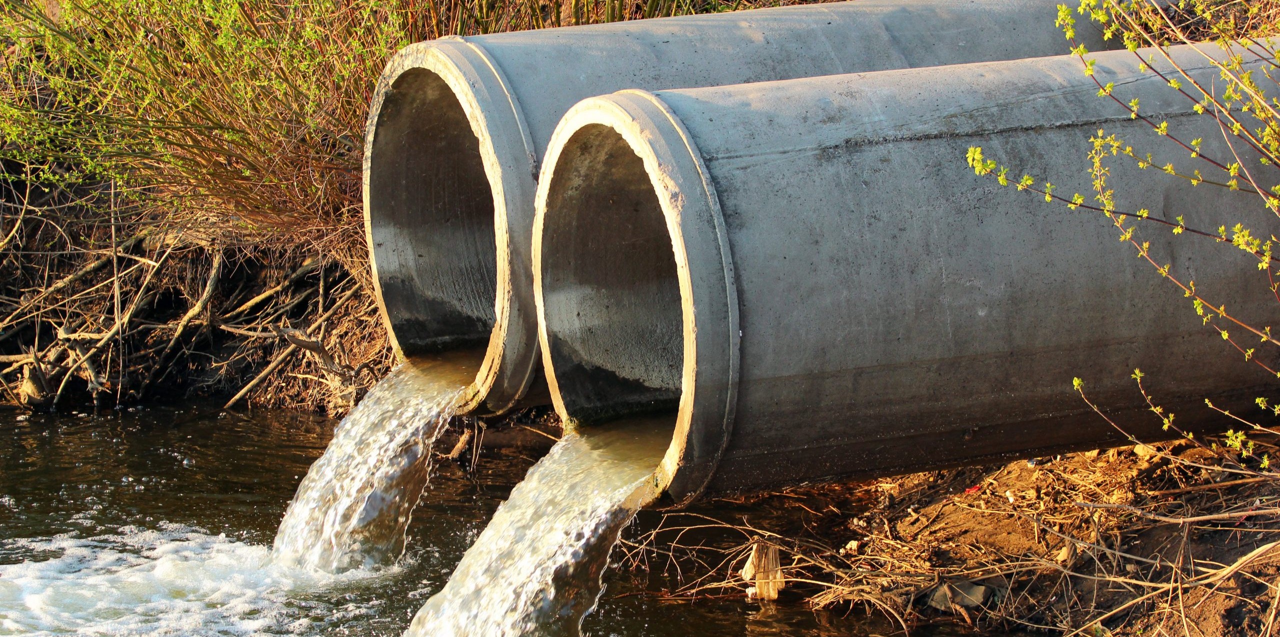 Sewage flowing into a river