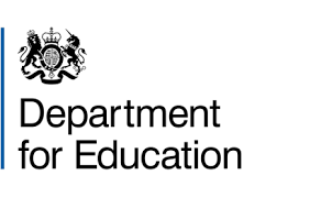 DfE logo with a lion, a shield, and a unicorn