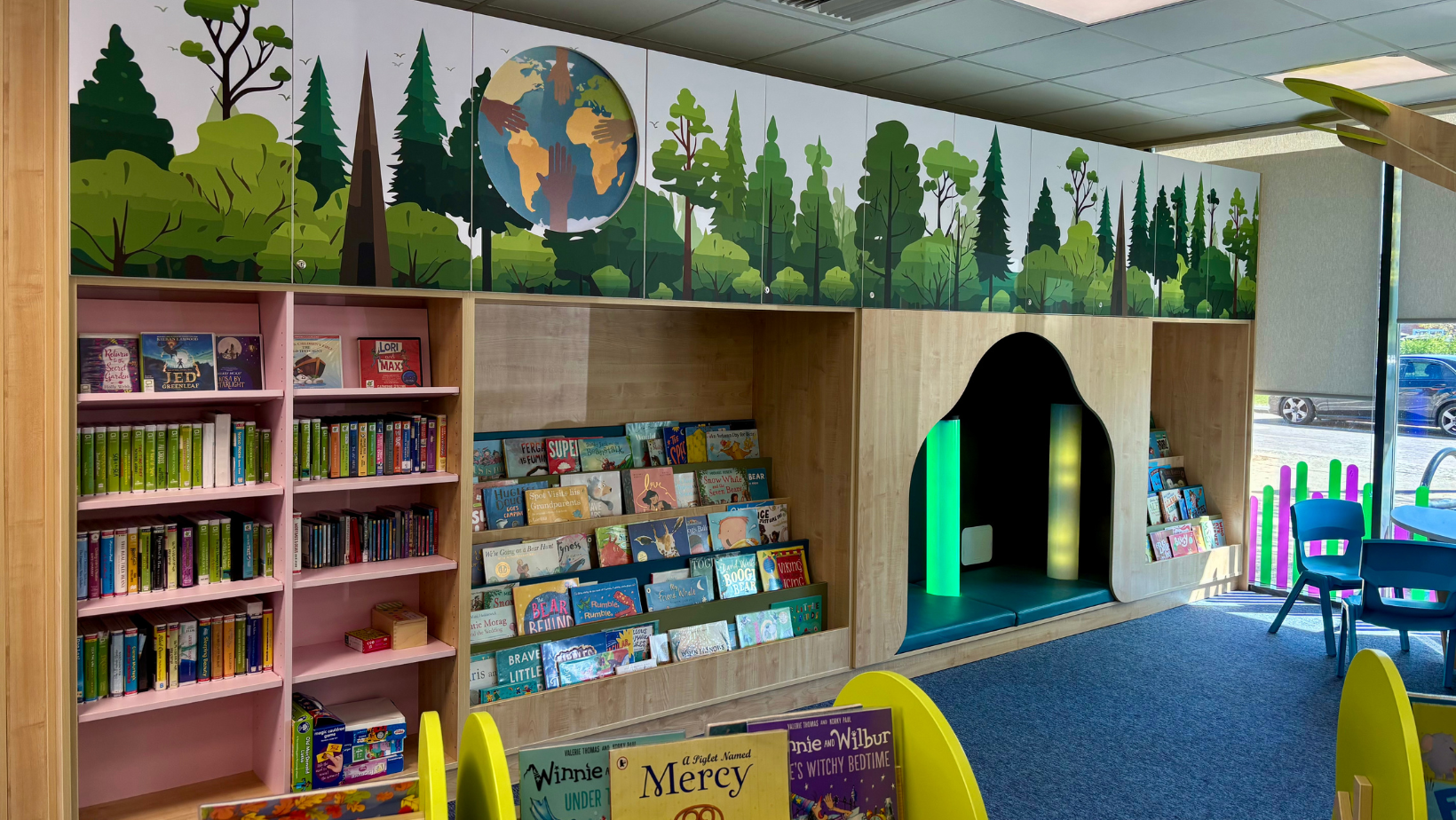 Sensory den in the children's area at the newly refurbished Cambourne Library