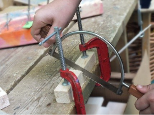 HABA Bow Saw clamped