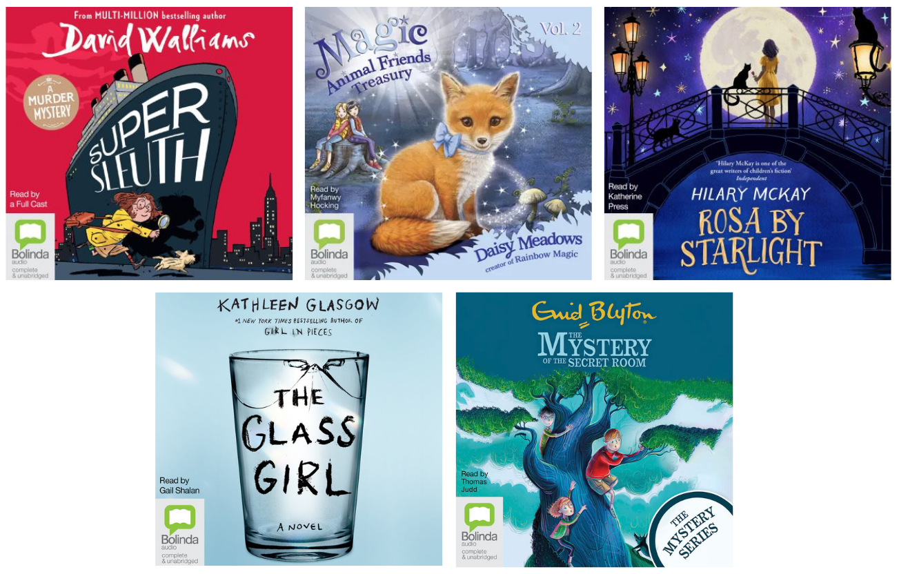 Covers of the five titles listed below