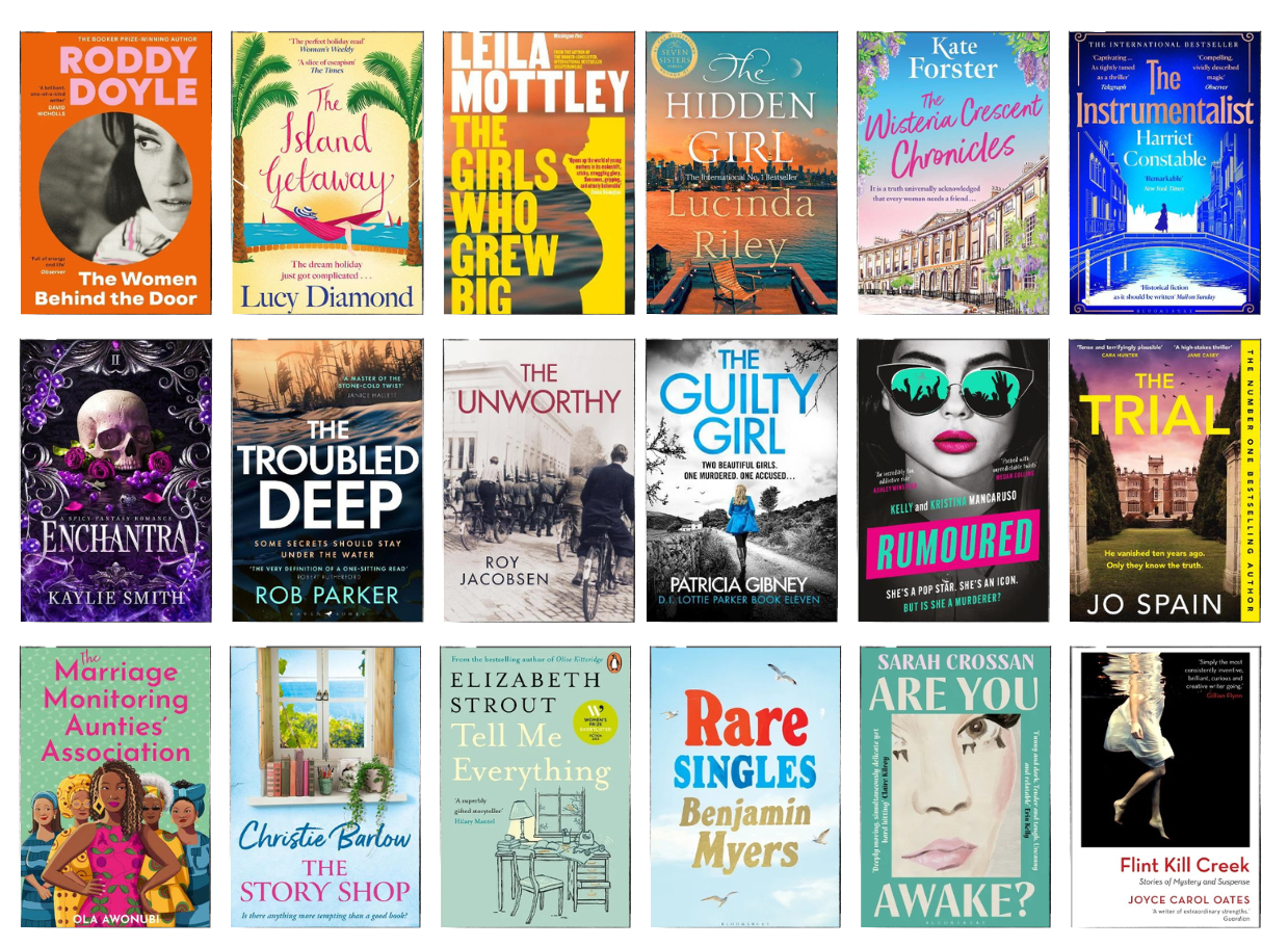 Book covers for August titles