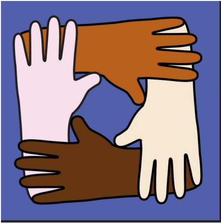 A group of hands forming a square