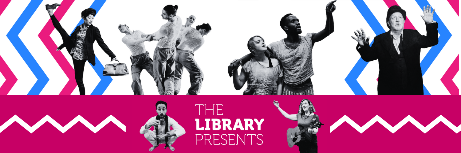 Image of The Library Presents logo along with pictures of various artists