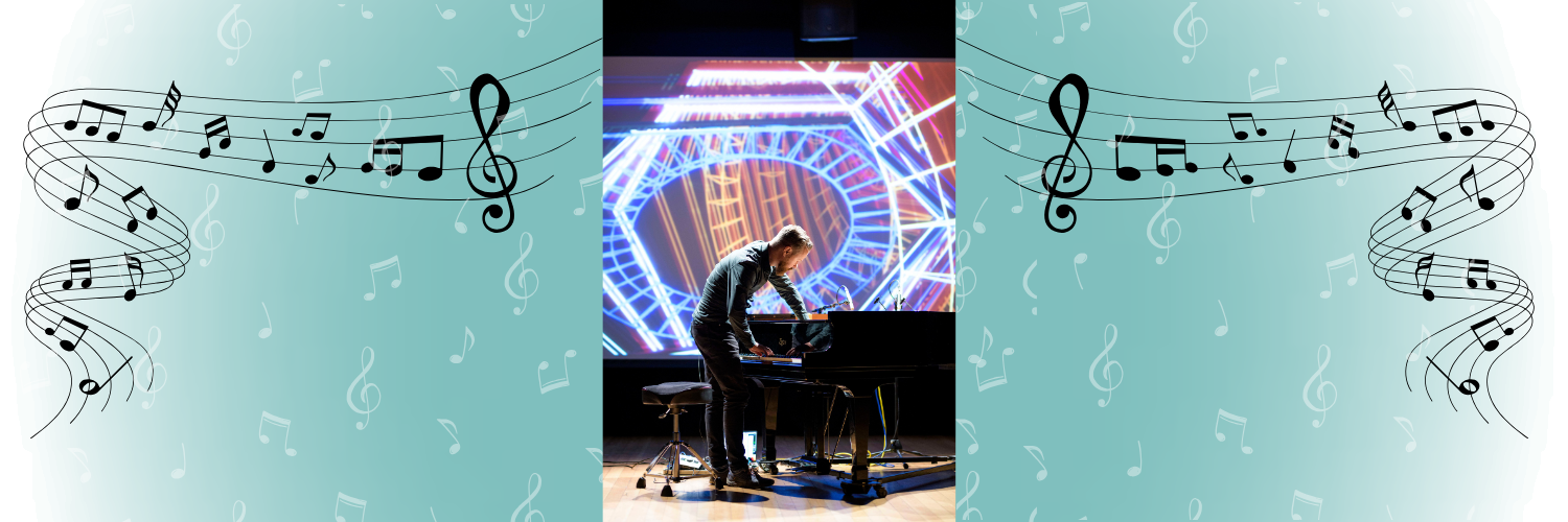 Charlie Hooper Williams at the piano