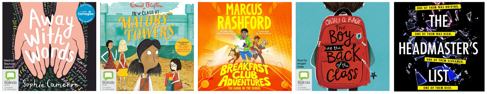 Image of five Children's eAudiobook covers
