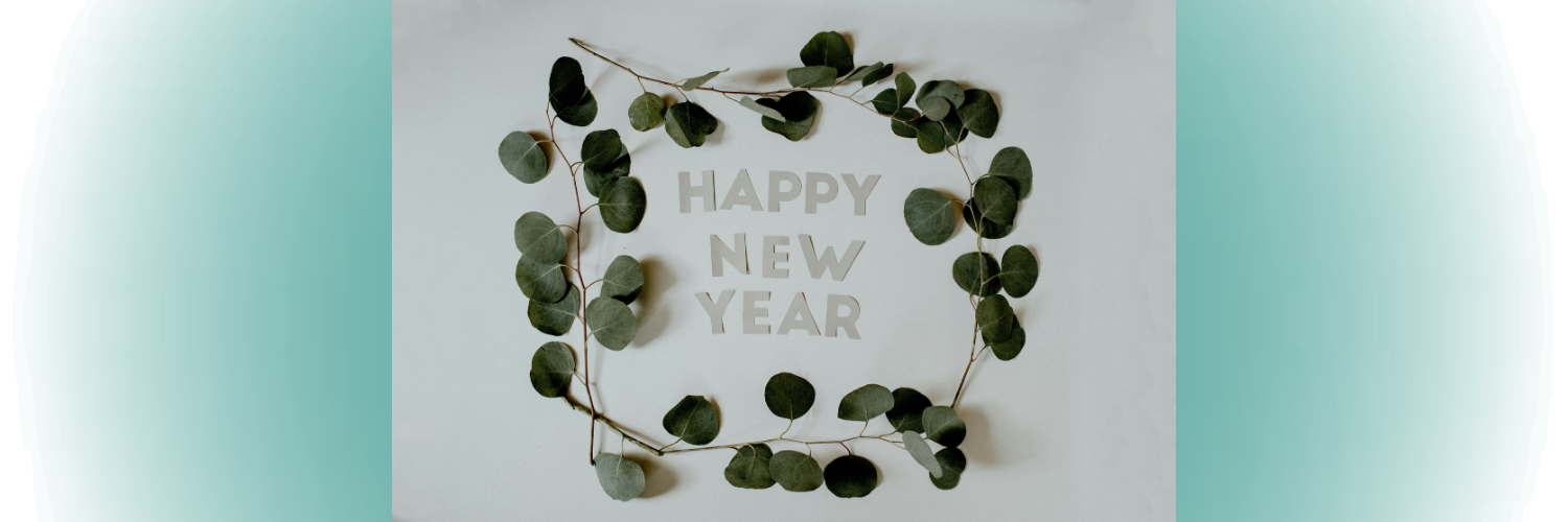 A leafy garland with Happy New Year wording