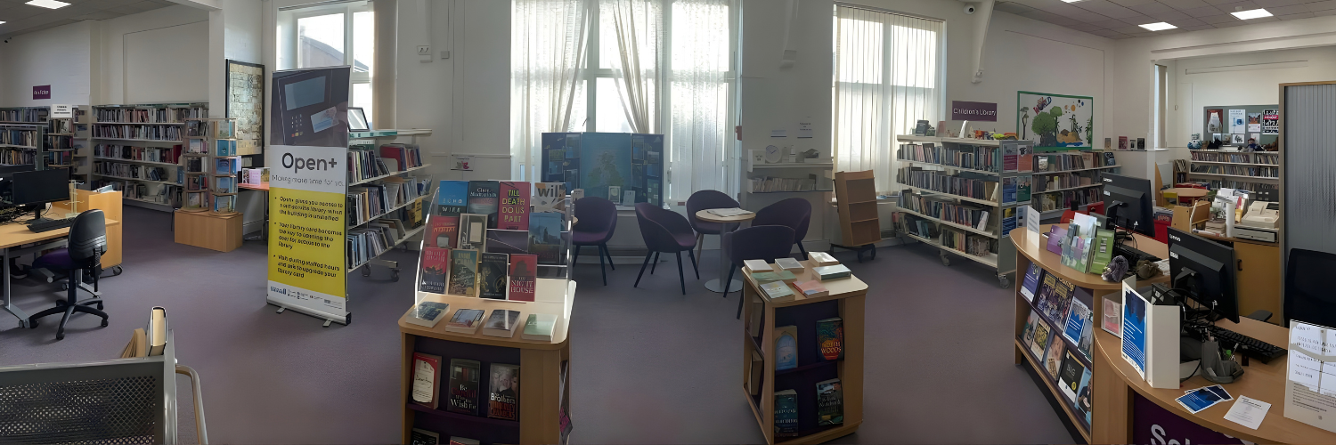 Image shows the interior of Soham Library