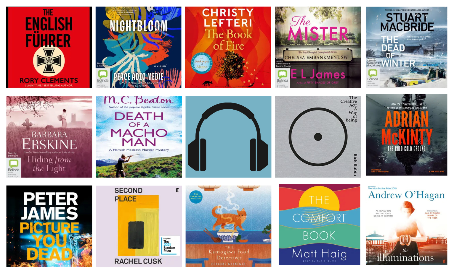 Adult audiobook covers