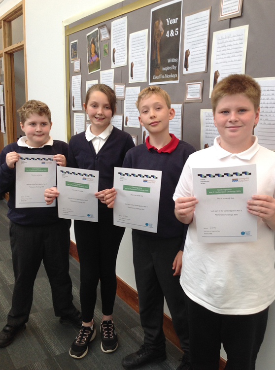 Thorndown Primary School children with awards