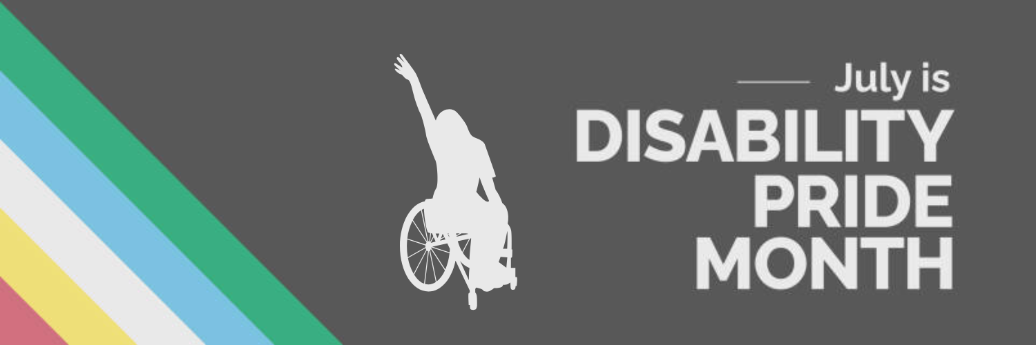 July is Disability Pride Month with flag colours