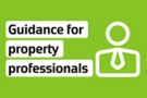 A stylised outline of a person with a tie with the text 'Guidance for property professionals'.