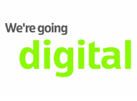 Text saying 'We're going digital'