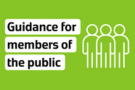 A stylised outline of three people with the text 'Guidance for members of the public'.