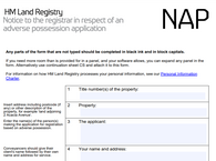 The top sections of form NAP.