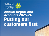 A section of the annual report front cover showing the title 'Putting our customers first'.