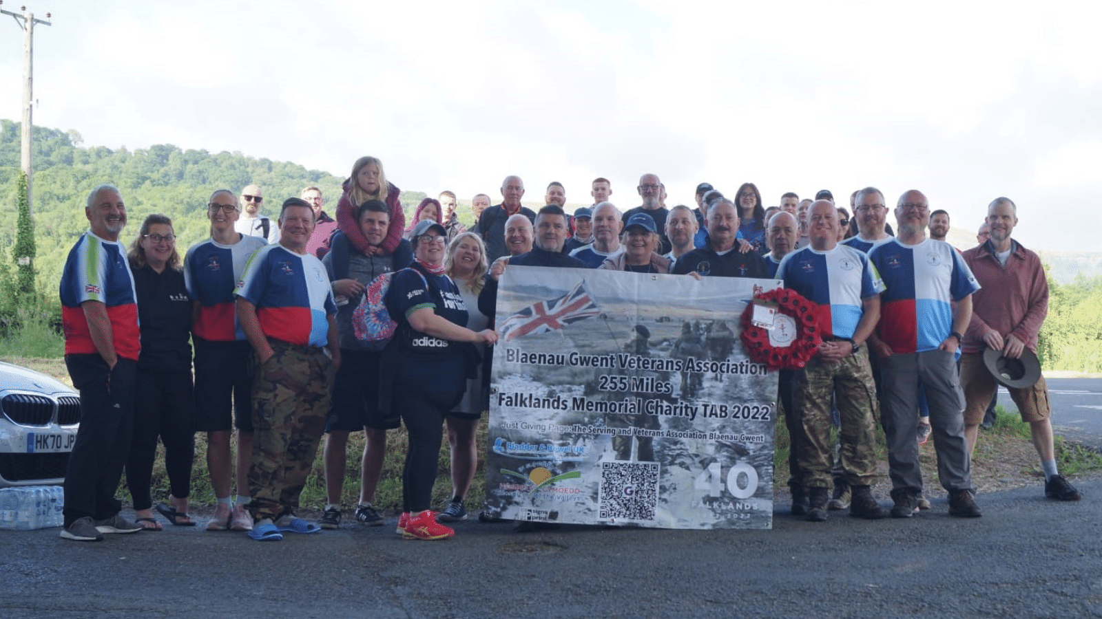 An image of the veterans before taking part in their fundraising walk