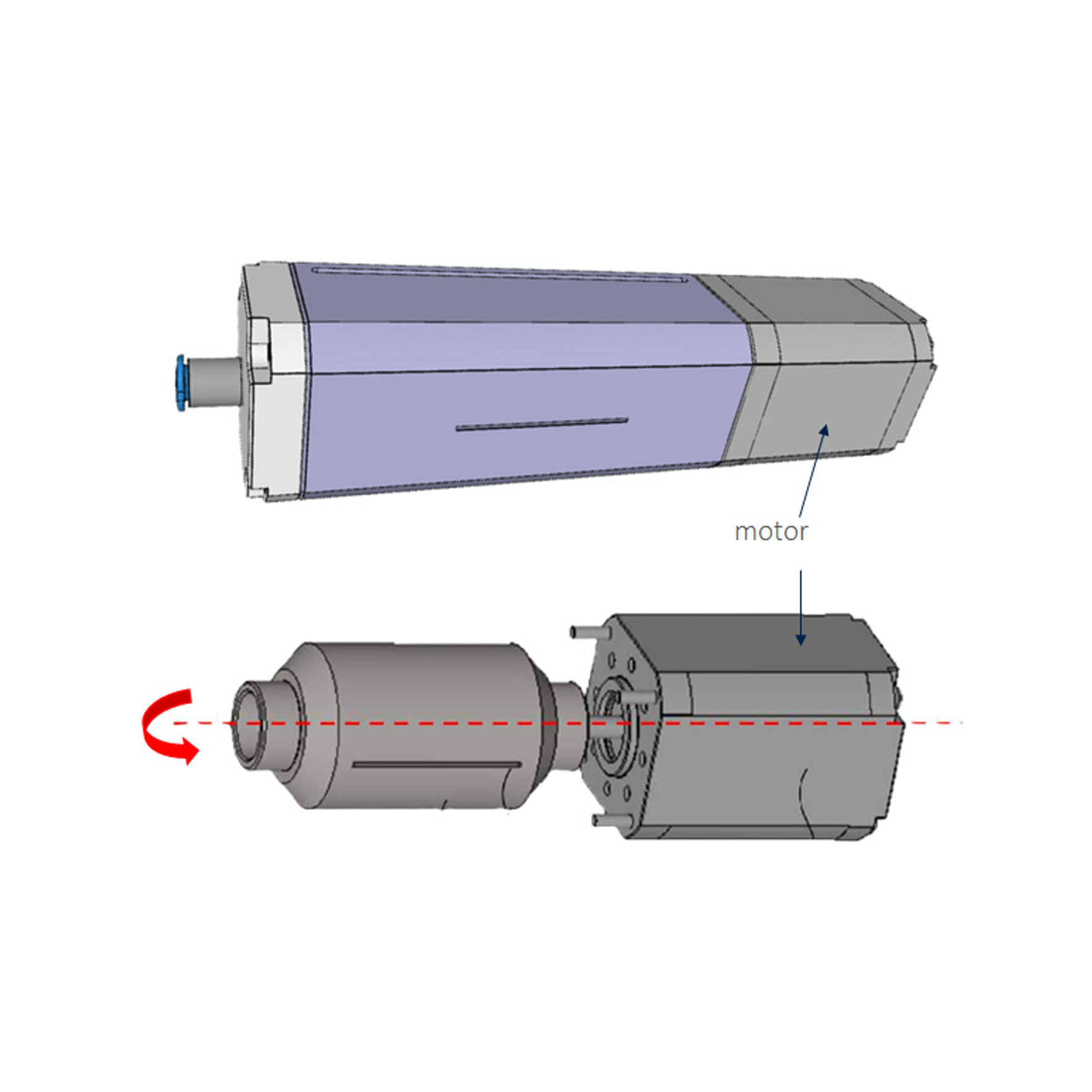The image shown is a compact linear actuator.