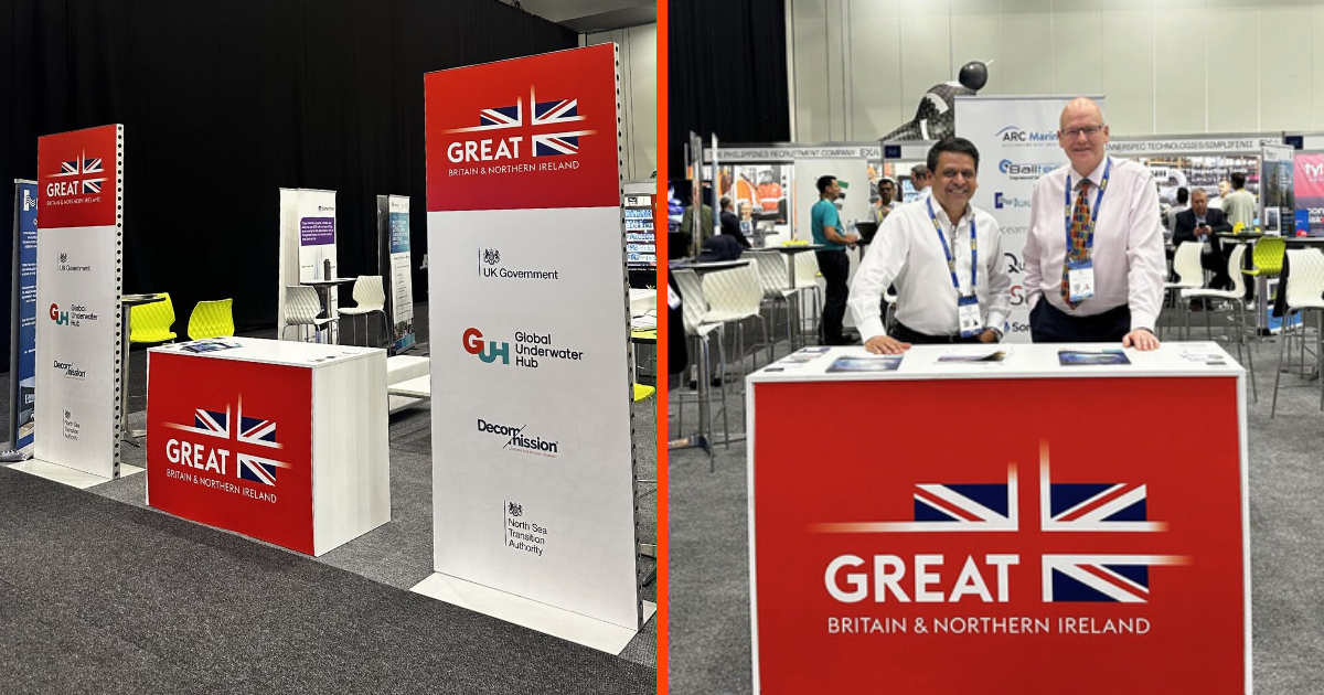 The Global Underwater Hub stand at EXA in 2025, supported by the UK Government