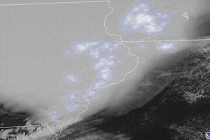 GOES-East satellite animation showing lightning from a derecho crossing the Midwest on 10 August 2020. More than 1 million homes and businesses lost power. Credit: NOAA